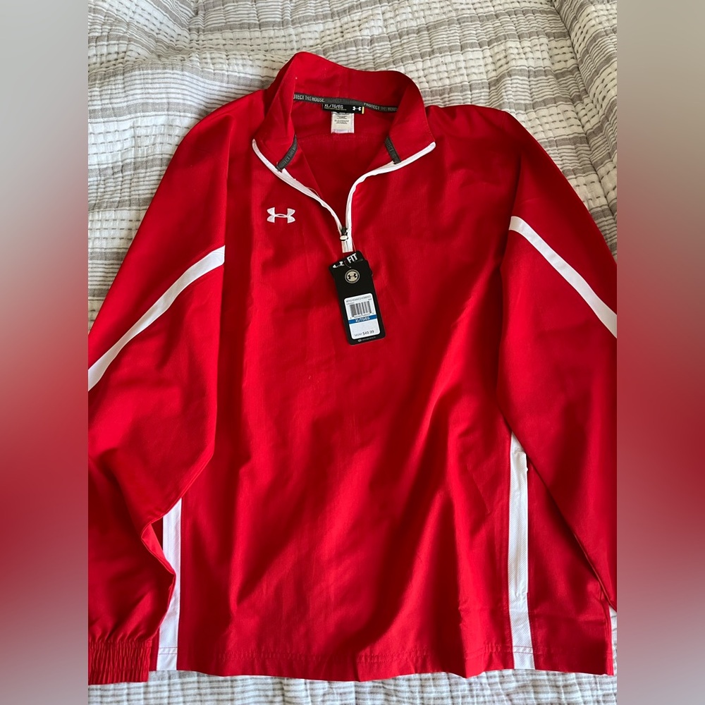 Under Armour Men's Performance Jacket in Red and White